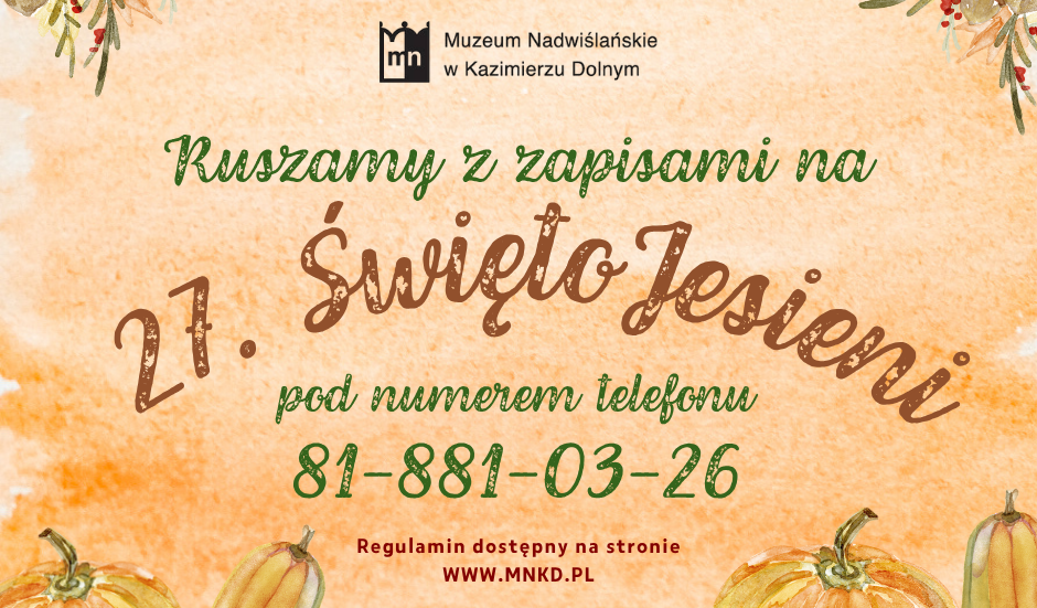 🍂 Ruszyły zapisy na 27. Święto Jesieni! 🍂